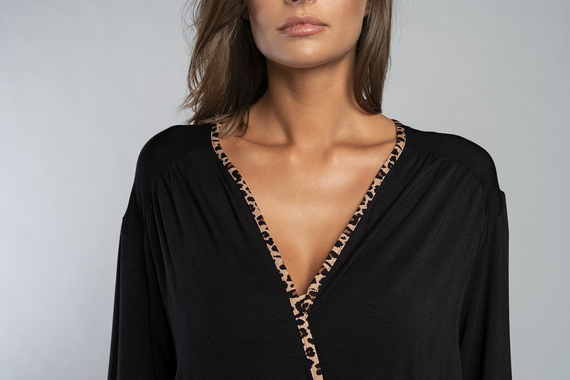 Župan Eila Italian Fashion 3/4 rukáv - leopardí potisk