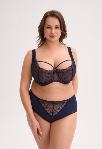 Gaia Veda BSM 1323 Maxi Navy blue - poloměkká podprsenka s krajkou