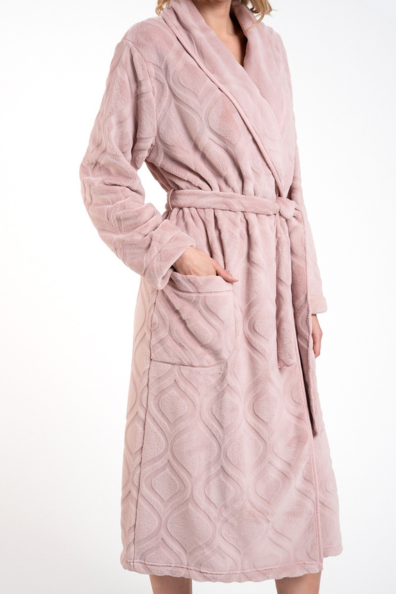 Morena Dámský fleecový župan Іtalian Fashion - pudrově růžový