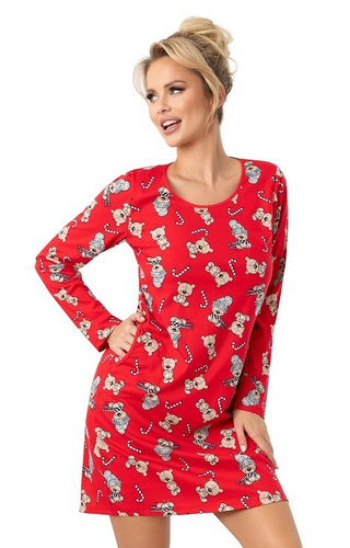 Dámská noční košile Bear Donna - bavlněná, slavnostní, s kapsami