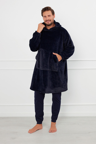 Forio Blůza s kapucí unisex Italská móda - tmavě modrá