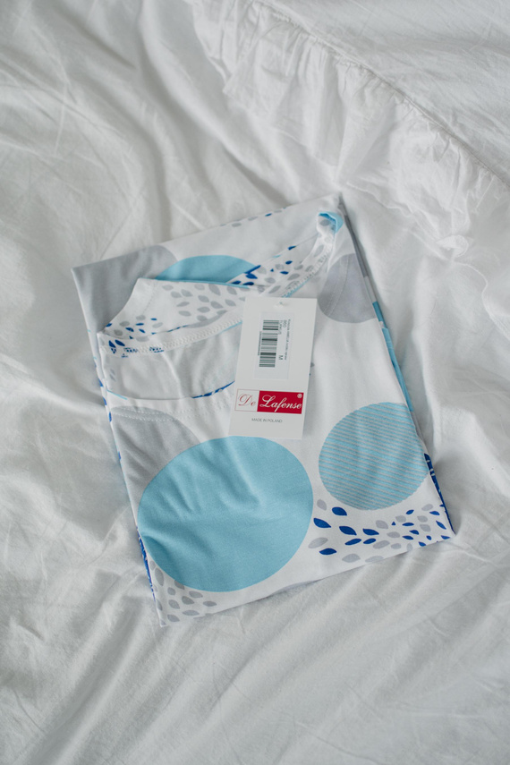 860 Noční košile Amelia De Lafense - krátký rukáv, měkká viskóza - tyrkysová