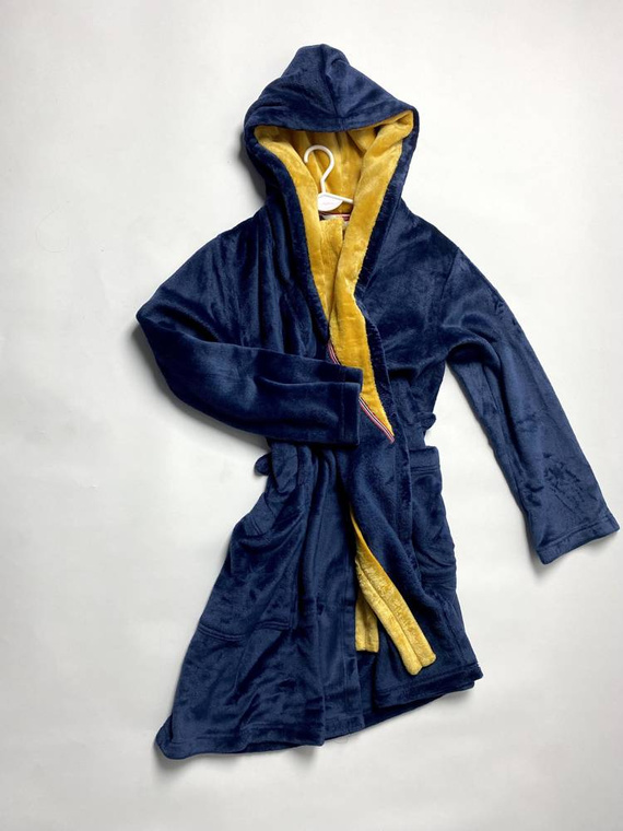 627 Soraya Dámský krátký župan Forex - tmavě modrý / medový