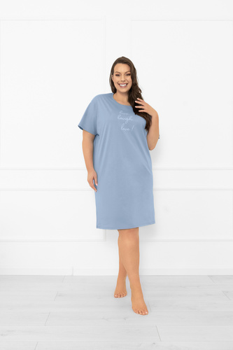 Dámská noční košile Ksara - krátký rukáv, bavlna Italian Fashion - steel