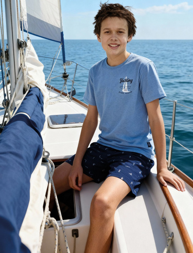 Chlapecké bavlněné pyžamo Cornette Young Boy 790/127 Pacific modré