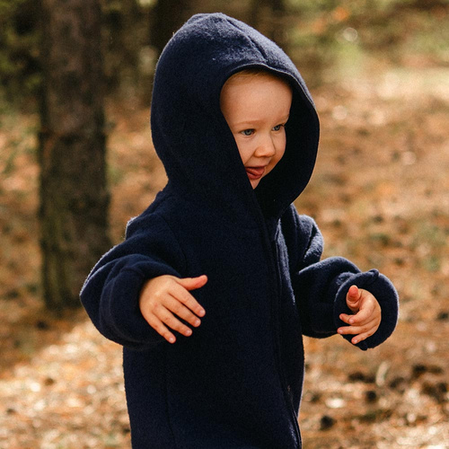 Dětská kombinéza z merino vlny Eevi - tmavě modrá, měkká a prodyšná