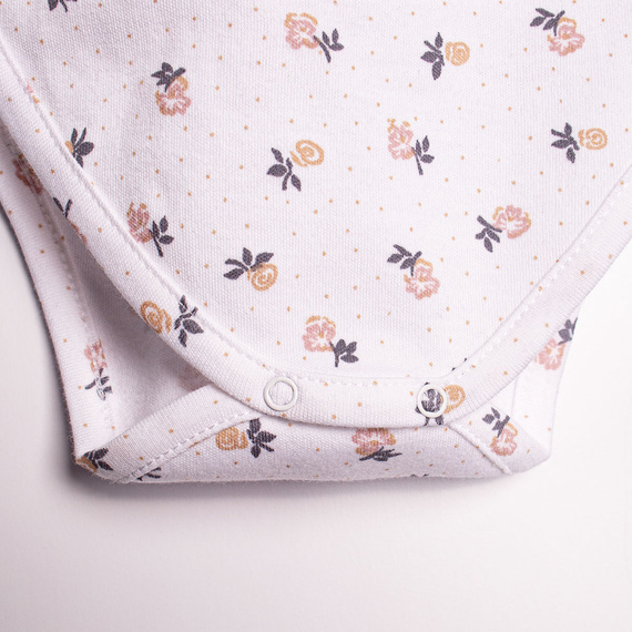 Dívčí bavlněné body s krátkým rukávem, květinový vzor – Nicol, 220094