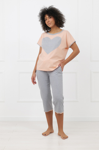 Dámské pyžamo Sabrina Italian Fashion 100% bavlna – krátký rukáv, kalhoty 3/4