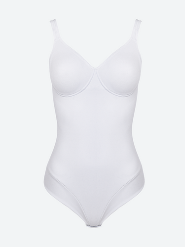 Body 3155 - elegantní, elastické, z hladkého polyamidu Spiman white