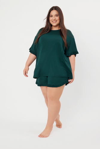 Styl Dámské pyžamo s krátkým rukávem, šortky Italian Fashion - zelené