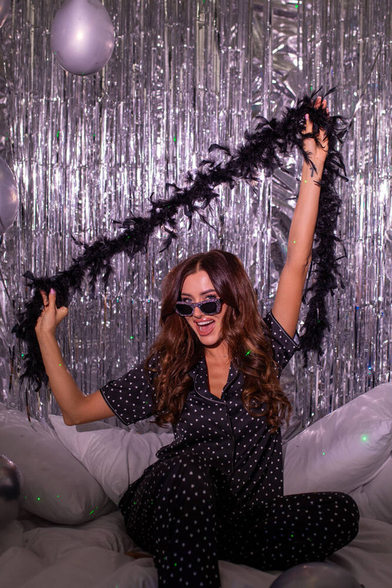 Ria Dámské pyžamo s krátkým rukávem a dlouhými kalhotami Italian Fashion - potisk