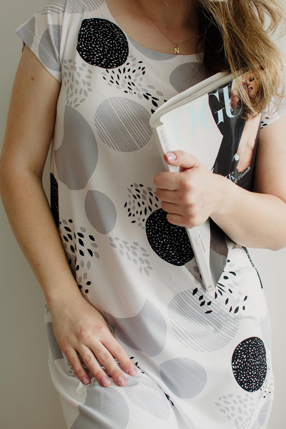 860 Amelia De Lafense noční košile - krátký rukáv, měkká viskóza - šedá