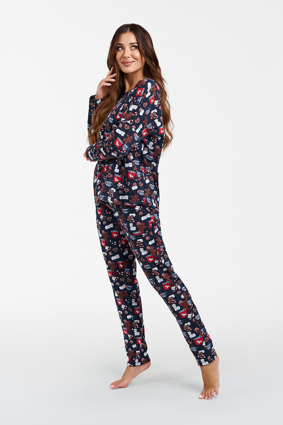 Cookies Dámské pyžamo s dlouhým rukávem a dlouhými kalhotami Italian Fashion - potisk