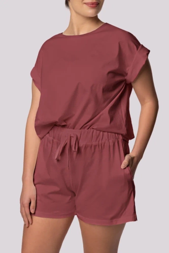 Bliss dámské pyžamo s krátkým rukávem Mona cherry