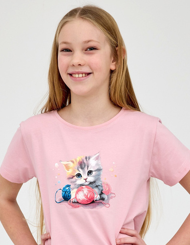 Dívčí pyžamo Cornette Kitty bavlna krátký rukáv šortky set