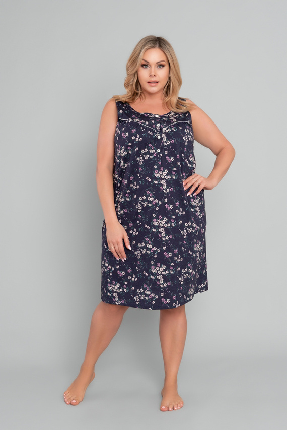 Noční košile a kojící košilka Evita, široká ramínka Italská móda - potisk