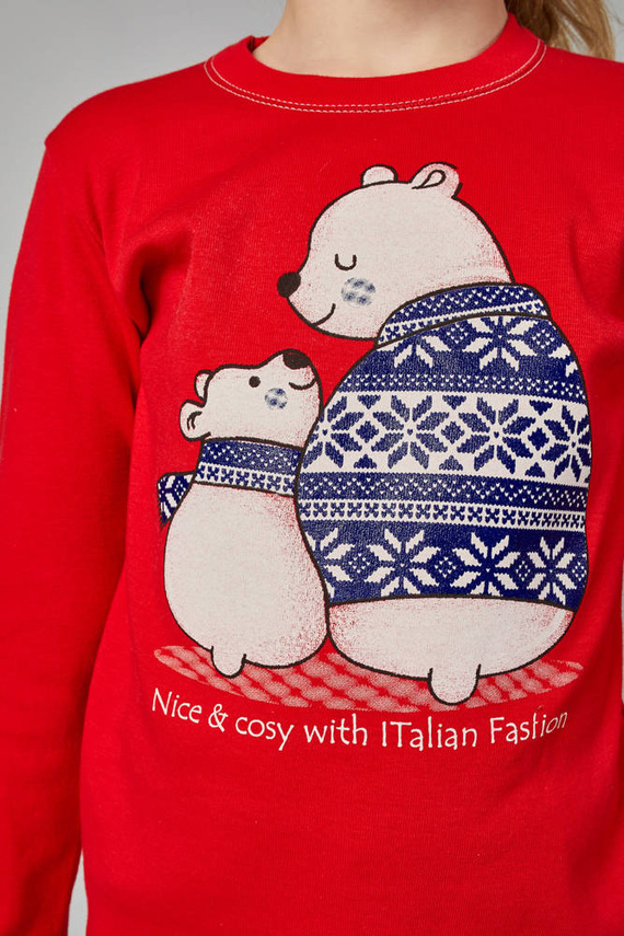 Arktyka Dětské pyžamo Italian Fashion - červená/potisk