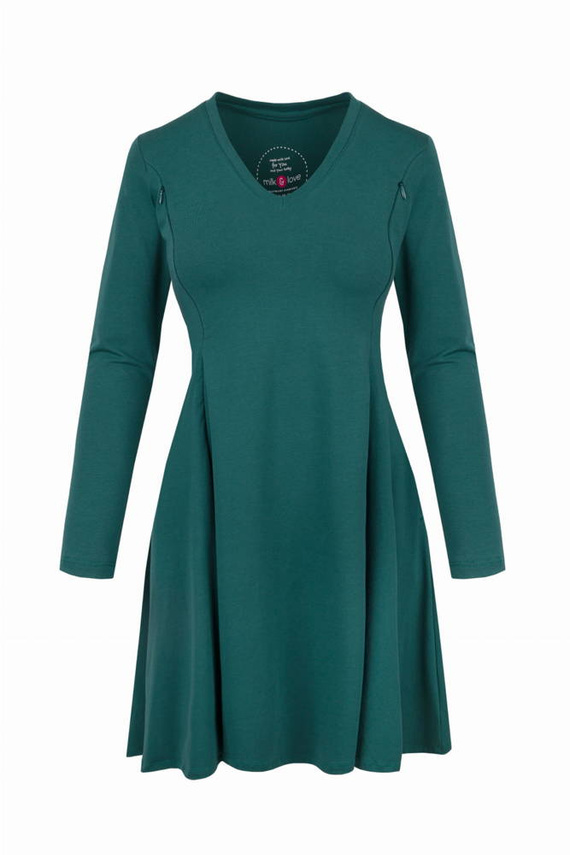 Mama sukienka ciążowa i do karmienia Milk&Love butelkowa zieleń