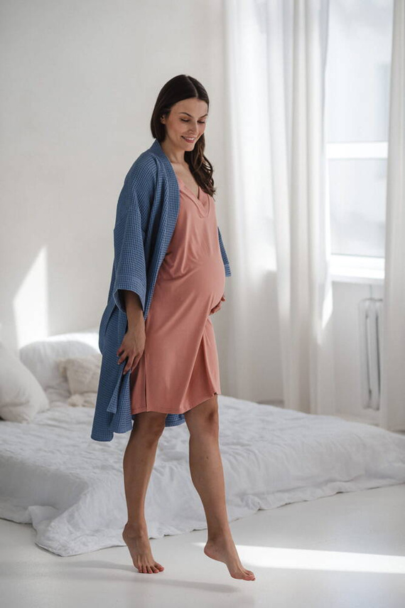 Moon bambusowa koszula nocna ciążowa i do karmienia Milk&Love herbaciana róża