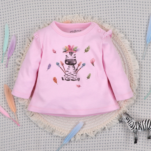 ABN-5541 Dětská halenka Nini Happy Animals z organické bavlny - šití bez niklu, organická výroba, Polsko