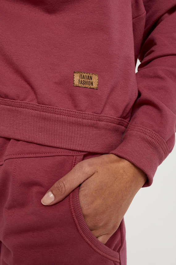 Dámská dlouhá souprava Panama. rukáv, délka. kalhoty Italian Fashion - malinová