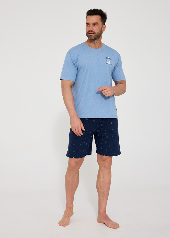 Pánské pyžamo Cornette 326/209 Pacific 100% bavlna krátký rukáv