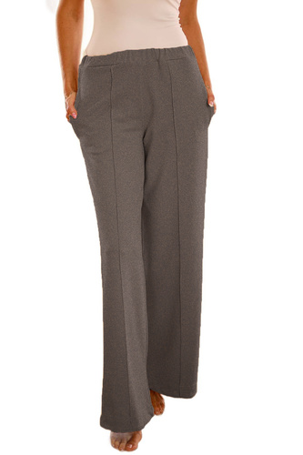 Flint - dámské bavlněné kalhoty volného střihu, 95% bavlna 5% elastan | Polská značka Mirale - šedá