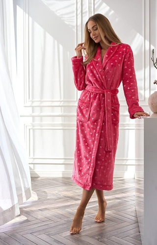 2552 Cora Dámský dlouhý župan L&L malinová - elegance a pohodlí v jednom