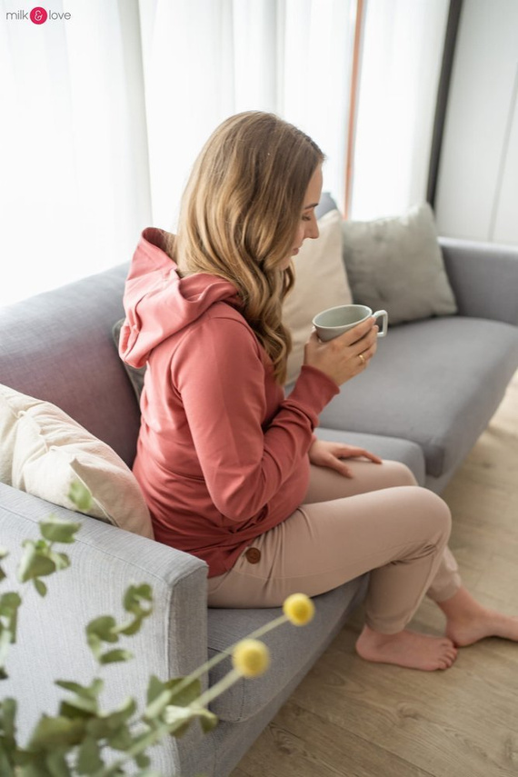 Milk Please bluza do karmienia Milk&Love z kapturem dusty cedar