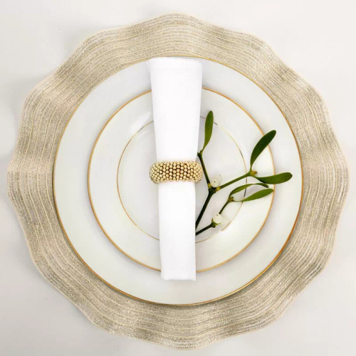 Podložka na stůl Eurofirany elegantní podložka pod talíře glamour June champagne beige