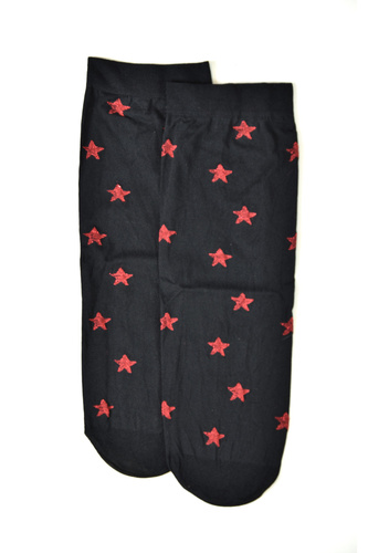 Ponožky Z 9101 Christmas Chill 40 den - dámské vánoční ponožky s hvězdami, černé