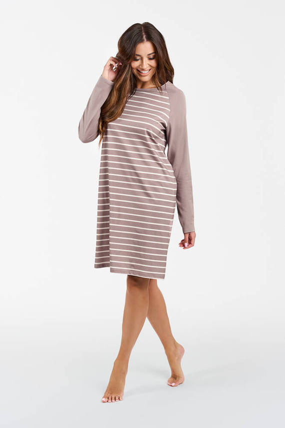 Noční košile Oda Italian Fashion - potisk cappuccino