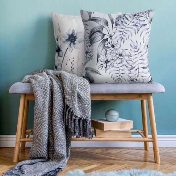 Povlak na polštář 45x45 Mink 30 Eurofirany samet květiny