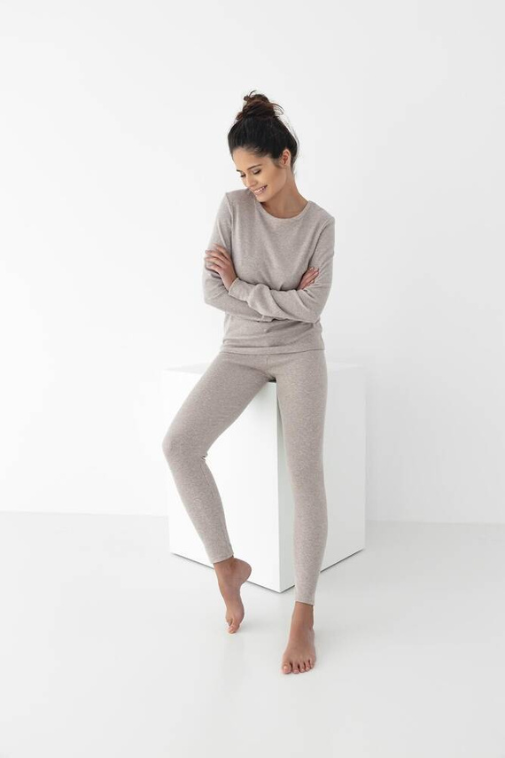 Dámské pyžamo Mabel Sensis - béžový melír