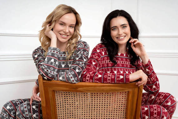 Island Fleece dámská souprava Italian Fashion - vínový potisk