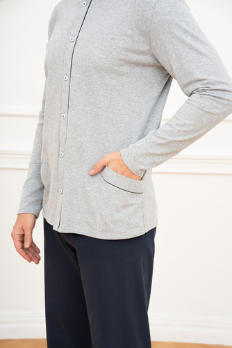 Alcest Pánské dlouhé kalhoty s dlouhým rukávem Italian Fashion - tmavě modrá