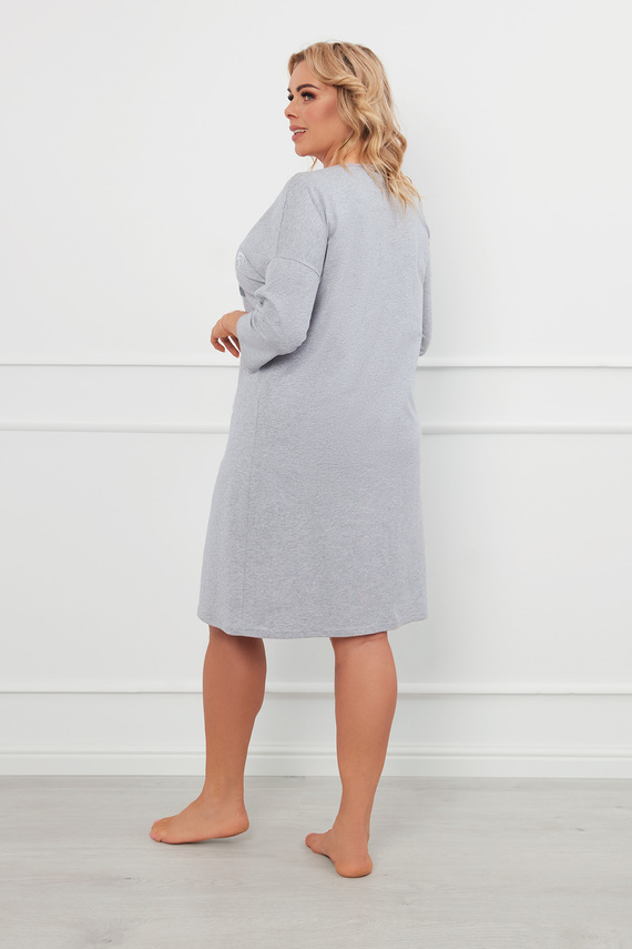 Noční košile Ibena, 3/4 rukáv Italská móda - melanž