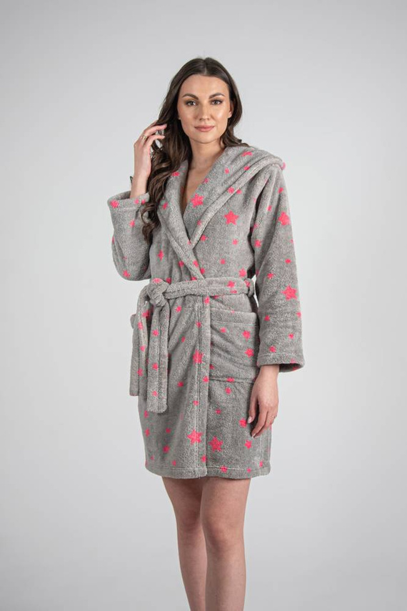 673 Stars Forex Dámský krátký župan - šedý