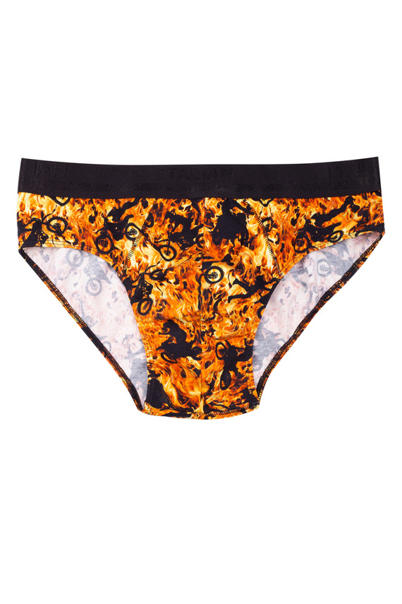 Pánské slipy Caldo Italian Fashion - ohnivý potisk