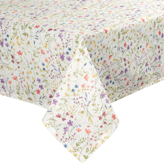 Ubrus ANNA Eurofirany nepromokavý bílo-fialové květy