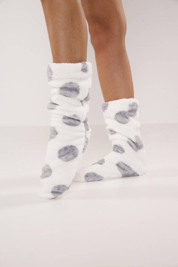 553/554 Wellsoft Smooth ponožky na spaní De Lafense - ecru velké kruhy