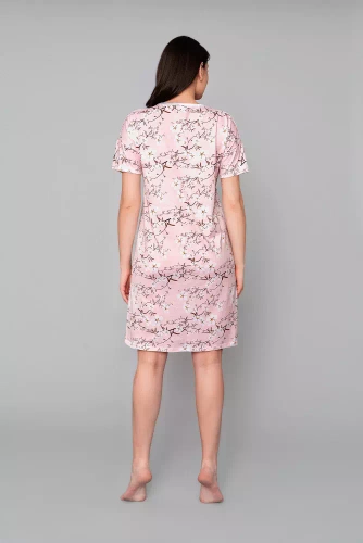 Noční košile Alwa s krátkým rukávem Italian Fashion - růžový potisk