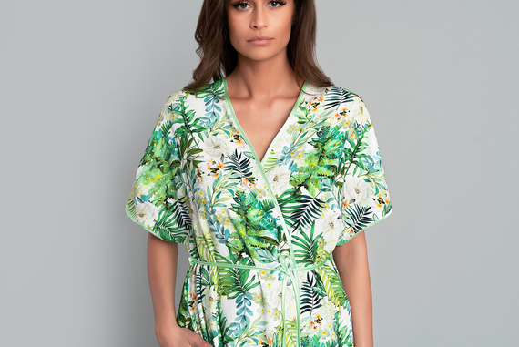 Florina Dámský župan Italian Fashion - potisk listů