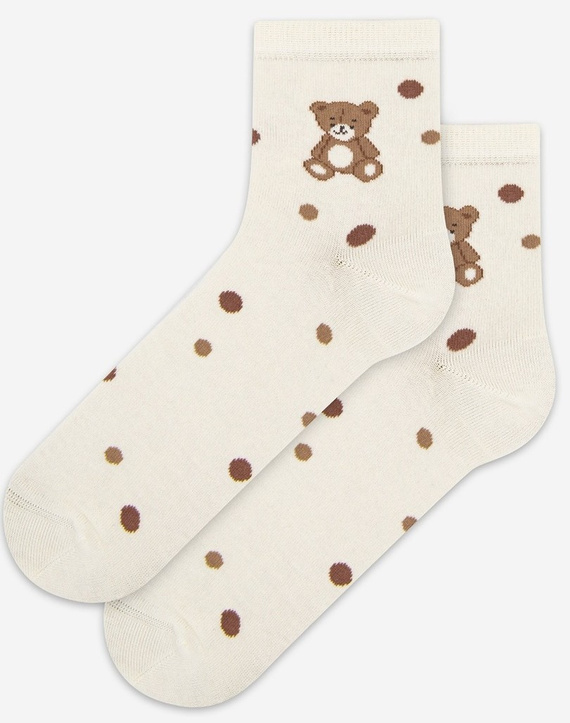 U84.01P Dámské ponožky Wola Perfect Woman off white 966- bavlna, barevné vzory