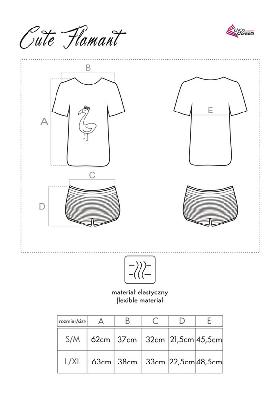 Cute Flamant 0304 LivCo Corsetti Módní dámské pyžamo