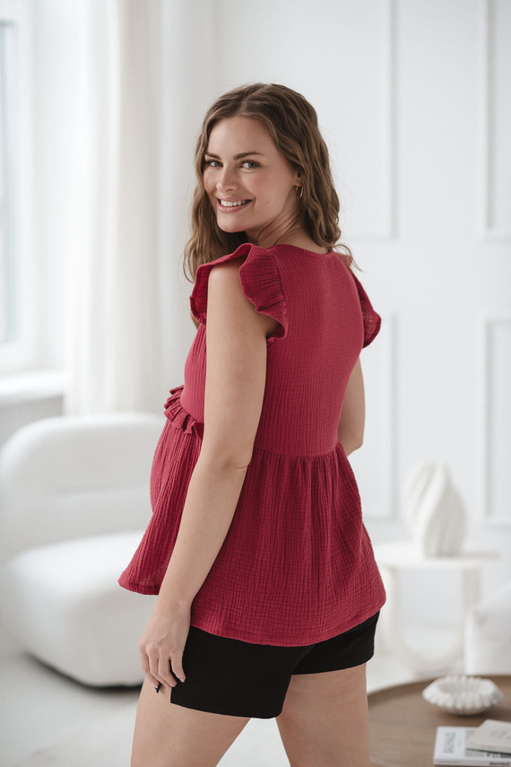 Milky Butterfly Těhotenská a kojící halenka - pohodlí a styl Milk&Love malinová