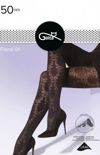 Floral wz 01 Rajstopy 50 den Gatta nero