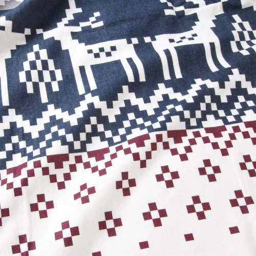 31515/1 Vánoční flanelové povlečení Flanelove Darymex bordó námořnická modrá - sada 100% bavlna, hřejivá a měkká