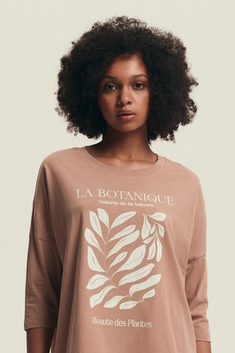 43692 Dextra Dámské broskvové bavlněné tričko Henderson, 3/4 rukáv, potisk