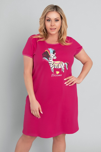 Bláznivá noční košile s krátkým rukávem Italian Fashion - karmínová